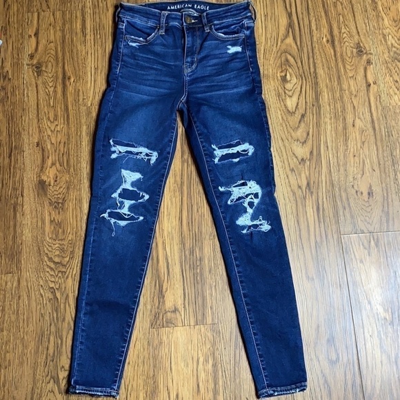 AEO High Rise Destroyed Leggings Size 4 - Picture 1 of 10
